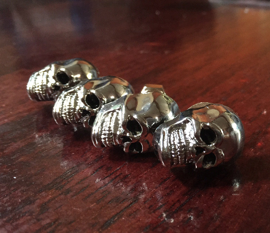 Chrome Die-Cast Skull 1/4 UNC Bolt pack of 4