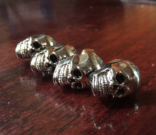 Chrome Die-Cast Skull 1/4 UNC Bolt pack of 4