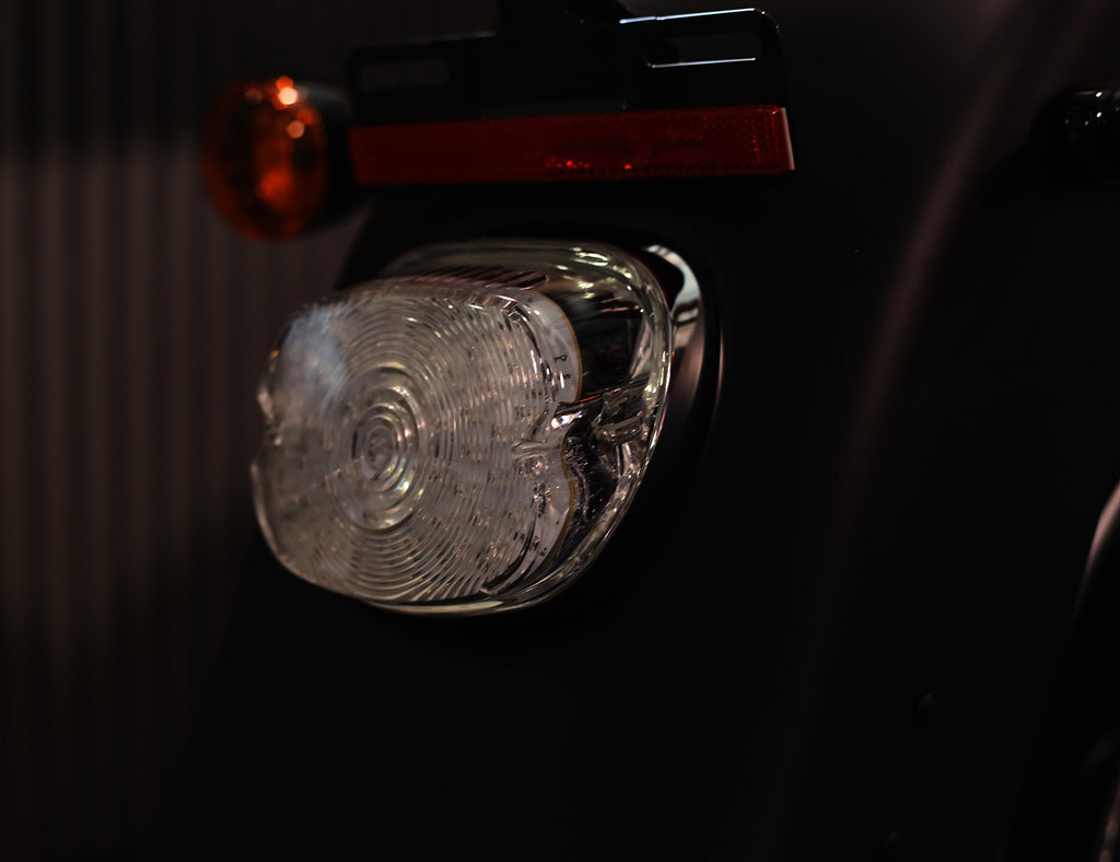Smoked/Clear/Red LED Lay Down Low Profile Tail Light for Harley Davidson Models