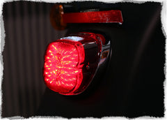 Smoked/Clear/Red LED Lay Down Low Profile Tail Light for Harley Davidson Models