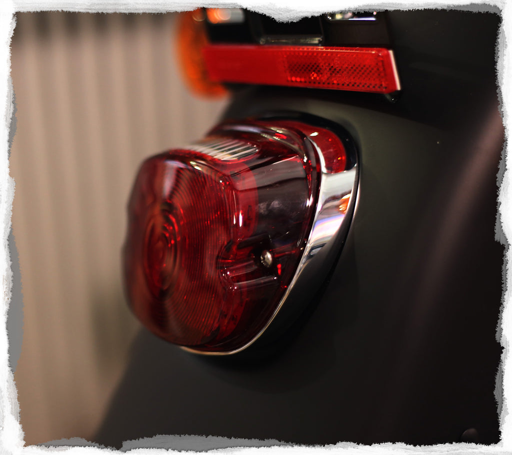 Smoked/Clear/Red LED Lay Down Low Profile Tail Light for Harley Davidson Models